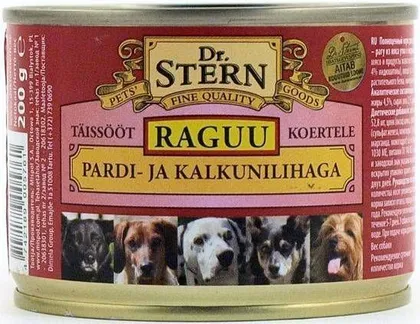 KOERAKONSERV PARDI JA KALKUNILIHA RAGUU DR.STERN