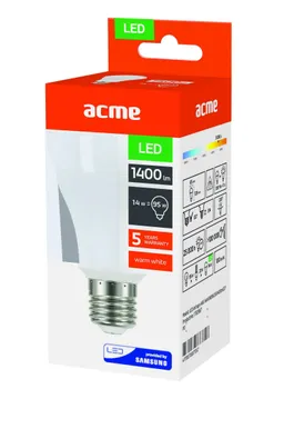 LED LAMP 14W E27 A65 ASHAPE 3000K 1400LM ACME