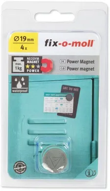 MAGNET SILIK. VEEKINDEL 2 HALL,2 SIN D19X4MM, MAX 1KG, 4TK