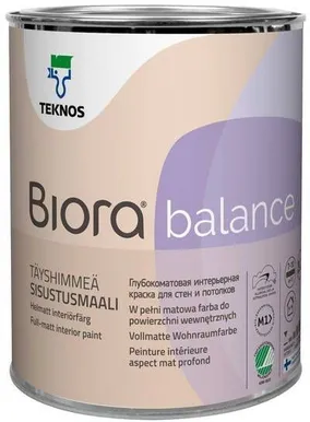 SEINAVÄRV TEKNOS BIORA BALANCE 0,9L VALGE TÄISMATT