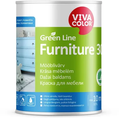 MÖÖBLIVÄRV VIVACOLOR GREEN LINE FURNITURE 30 0,9L VALGE POOLMATT