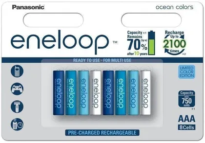 AKUPATAREI PANASONIC ENELOOP AAA 750 OCEAN 8TK PAKIS