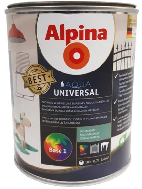 UNIVERSAALVÄRV ALPINA AQUA UNIVERSAL 0,7L VALGE SIIDJASMATT