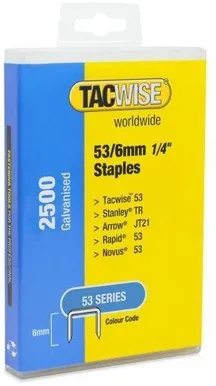 KLAMBRID TACWISE 53/6MM BLISTER 2500TK PAKIS