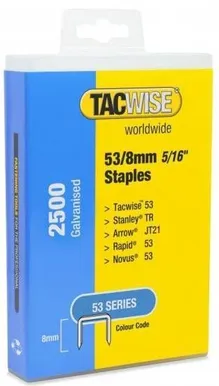 KLAMBRID TACWISE 53/8MM BLISTER 2500TK PAKIS