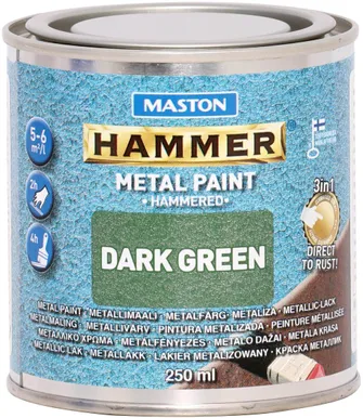 METALLIVÄRV MASTON HAMMER 250ML VASARALAKK ROHELINE