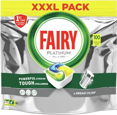 NÕUDEPESUMASINA KAPSLID FAIRY PLATINUM LEMON 100TK PAKIS