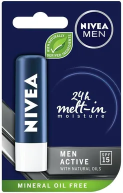 HÜGIEENILINE HUULEPULK NIVEA FOR MEN SPF 15, 4,8G