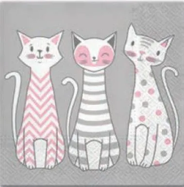 SALVRÄTIK PAW GLAM CATS 33X33CM 20TK