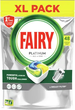 NÕUDEPESUMASINA KAPSLID FAIRY PLATIUM LEMON 48TK PAKIS