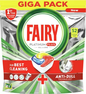 NÕUDEPESUMASINA KAPSLID FAIRY PLATINUM+ LEMON 52TK PAKIS