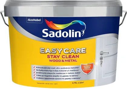 UNIVERSAALVÄRV SADOLIN EASYCARE WOOD&METAL 2,56L ALUS (BC) MATT