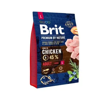 KUIVTOIT BRIT PREMIUM BY NATURE TÄISKASVANUD KOERTELE L 3KG