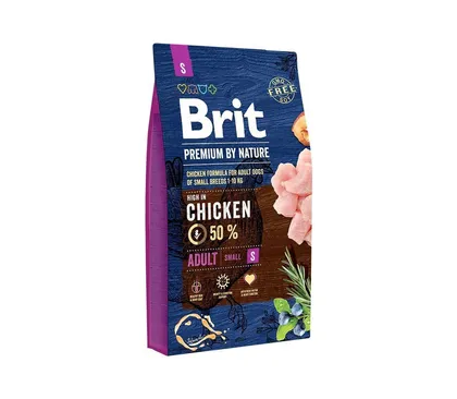 TÄISSÖÖT BRIT PREMIUM BY NATURE ADULT S 3KG