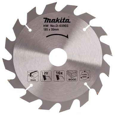 SAEKETAS PUIDULE MAKITA 185X2X30MM T16 20°