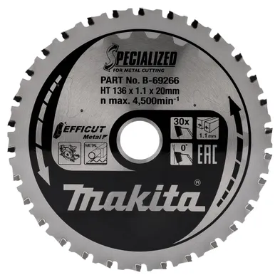 SAEKETAS METALLILE MAKITA 136X1,1X20MM T30 0° EFFICUT METAL