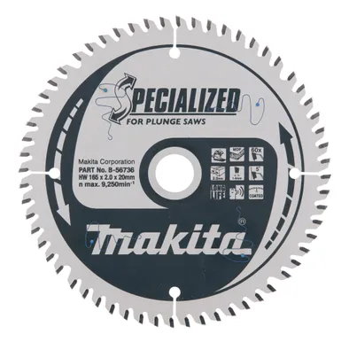 SAEKETAS MDF/LAMINAAT MAKITA 165X2X20MM T60 5° SPECIALIZED