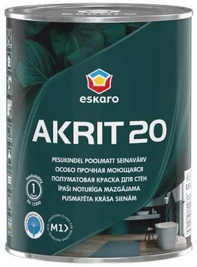 SEINAVÄRV ESKARO AKRIT 20 0,95L VALGE POOLMATT