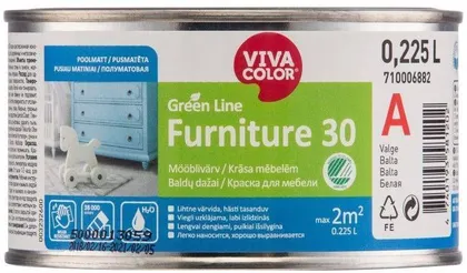 MÖÖBLIVÄRV VIVACOLOR GREEN LINE FURNITURE 30 0,225L VALGE POOLMATT