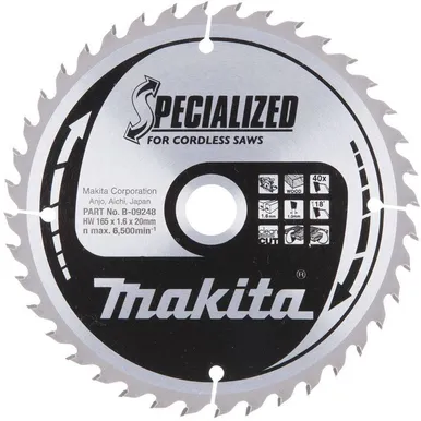 SAEKETAS MAKITA 165X20X1,6MM 40T 18°