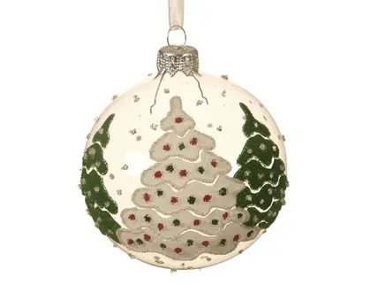 JÕULUEHE DECORIS KUUSK 8CM KLAASIST