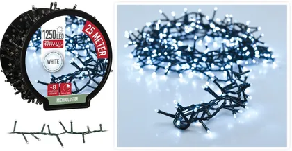 JÕULUVALGUSTUS 1250 LED'I, IP44, VALGE VALGUS