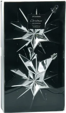 KUUSEEHE TÄHT RIPPUV 10CM 2TK, HÕBE