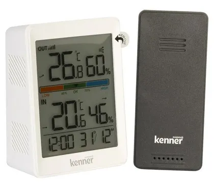 SISE-JA VÄLISTERMOMEETER/HÜGROMEETER KENNER DIGITAALNE JUHTMEVABA