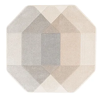 VAIP DIXIE CARVED-3, 160X160CM, HALL/BEEŽ