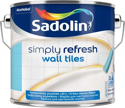 SEINAPLAATIDE VÄRV SADOLIN SIMPLY REFRESH CERAMIC TILES BW 2,5L VALGE POOLMATT