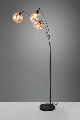 PÕRANDALAMP TRIO LUMINA 3XE14 MATT MUST/AMBER