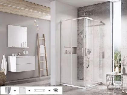 DUŠIKOMPLEKT RAVAK 80X195 CM 5IN1 BLSRV2, SET8 ALUMIINIUM